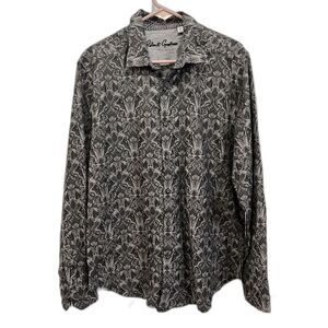 Robert Graham Gray Pattern Long Sleeve Button Up Shirt Top   Mens Size Large